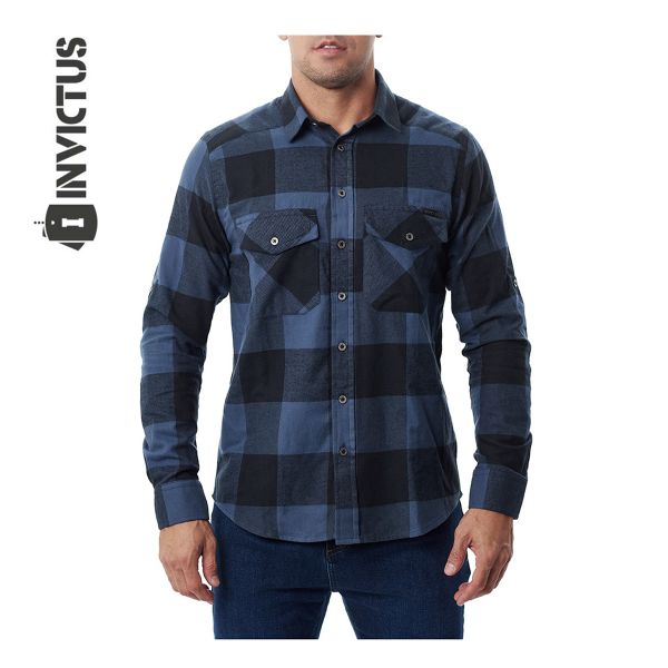 Camisa Invictus Flanela Lumberjack Grid Azul